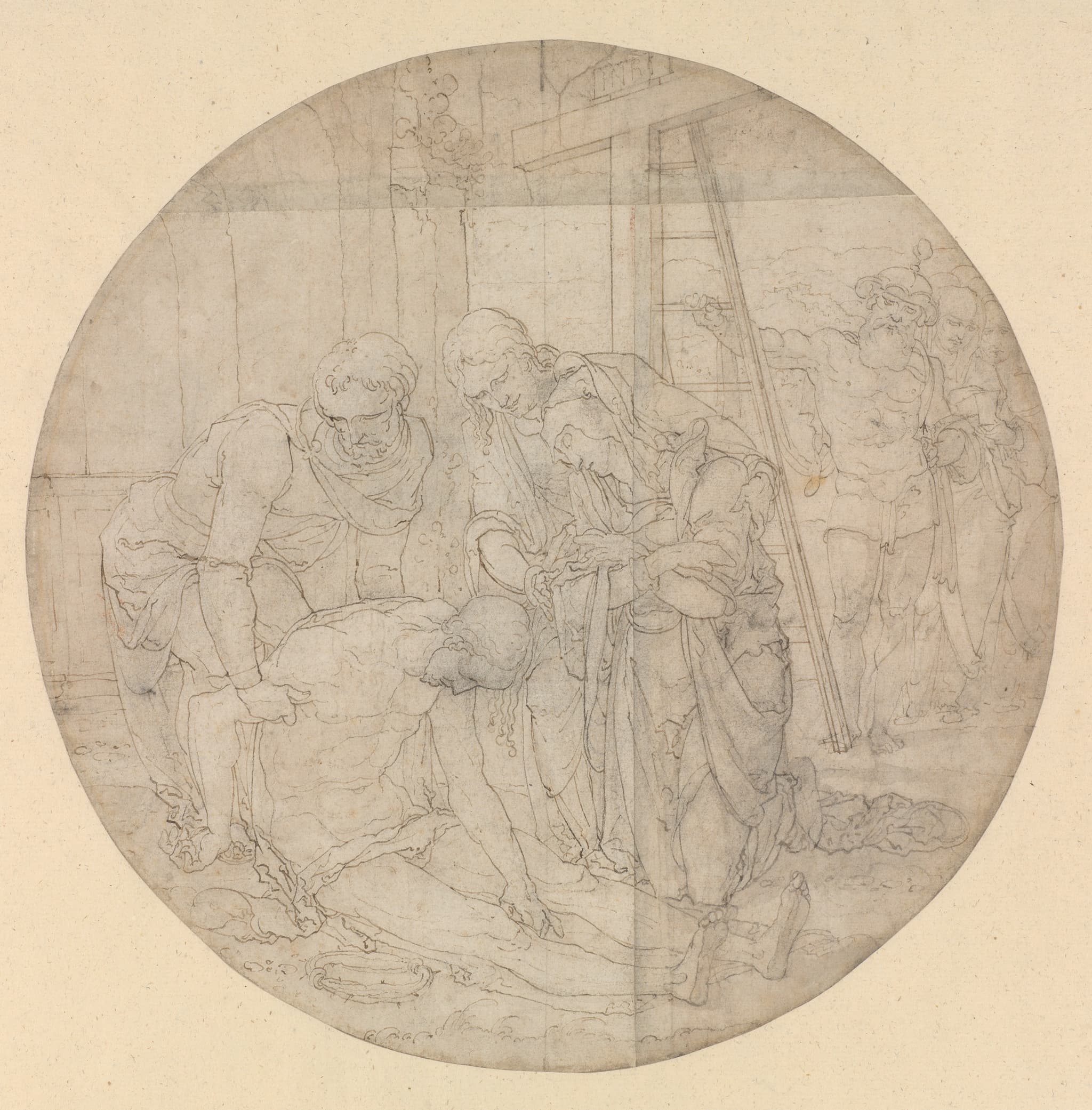 Christ at the Foot of the Cross, Mourned by Mary and John