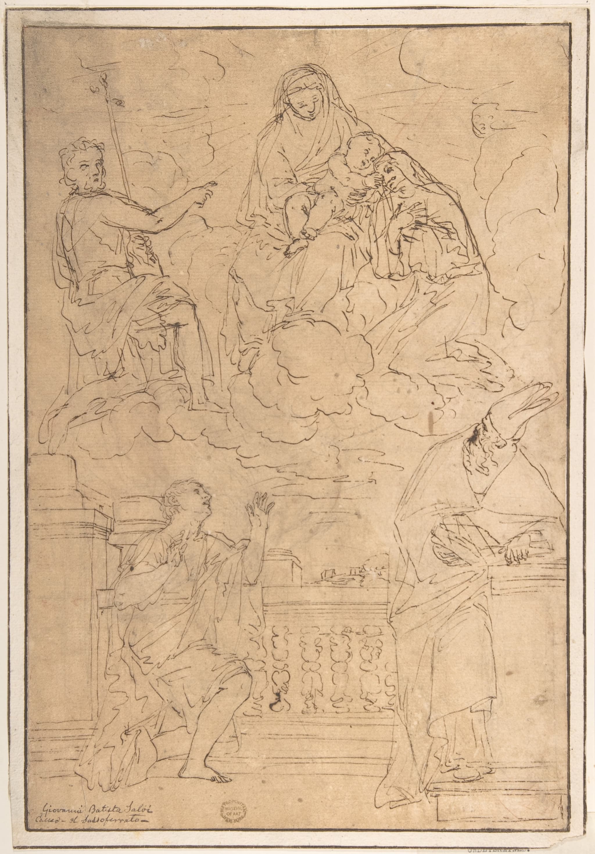 Madonna and Child with Saint John the Baptist and three other Saints