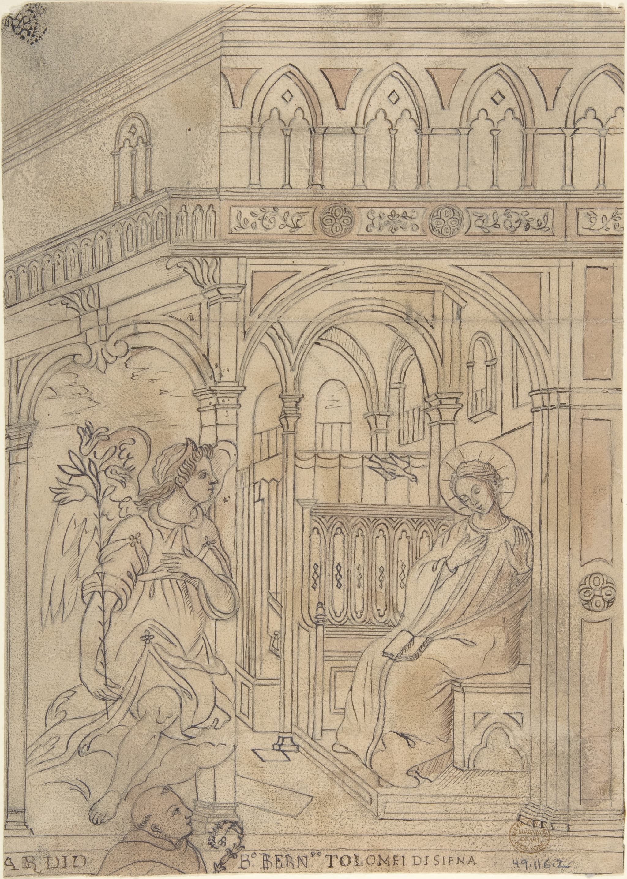 Annunciation with Beato Bernardo Tolomei di Siena