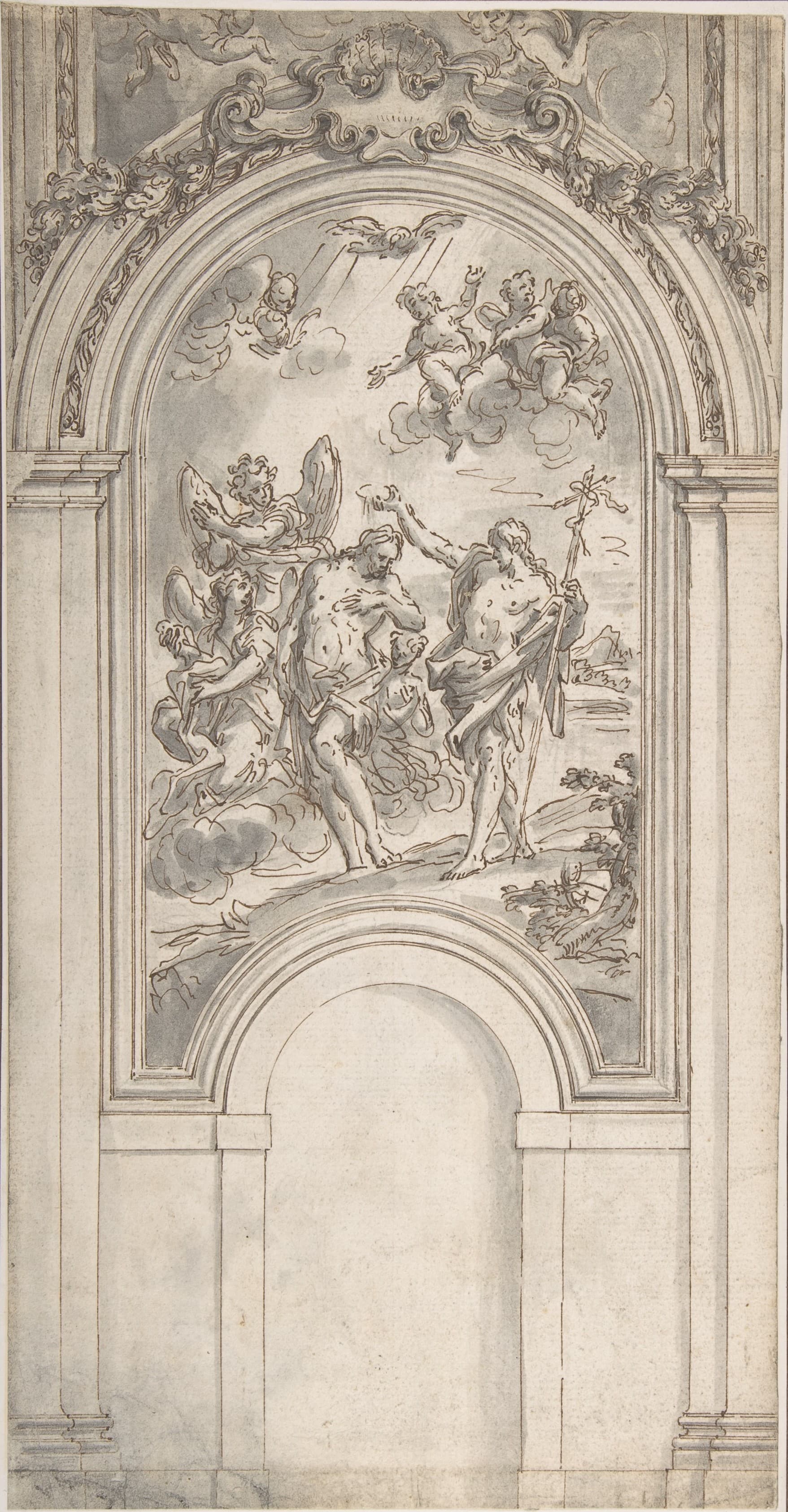Design for a Baptism of Christ in an Architectural Setting