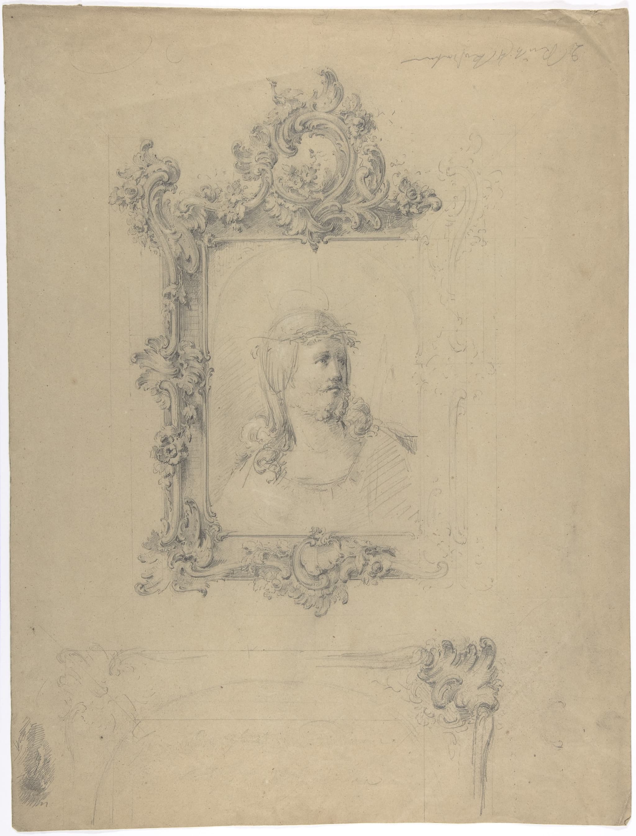 Two Rococo Frames, with Christ as Man of Sorrows in Upper Design