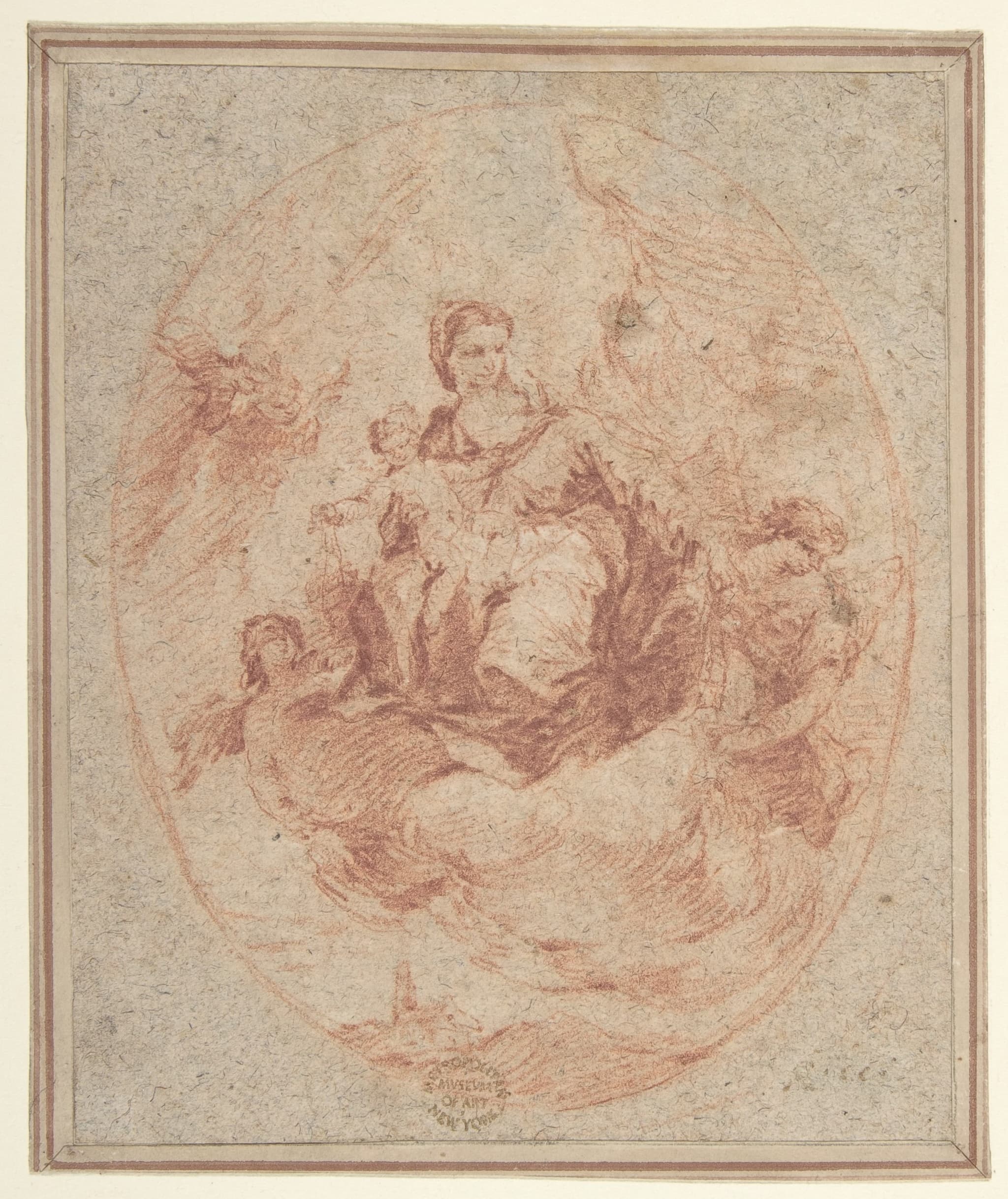 The Virgin and Child Holding Scapulars