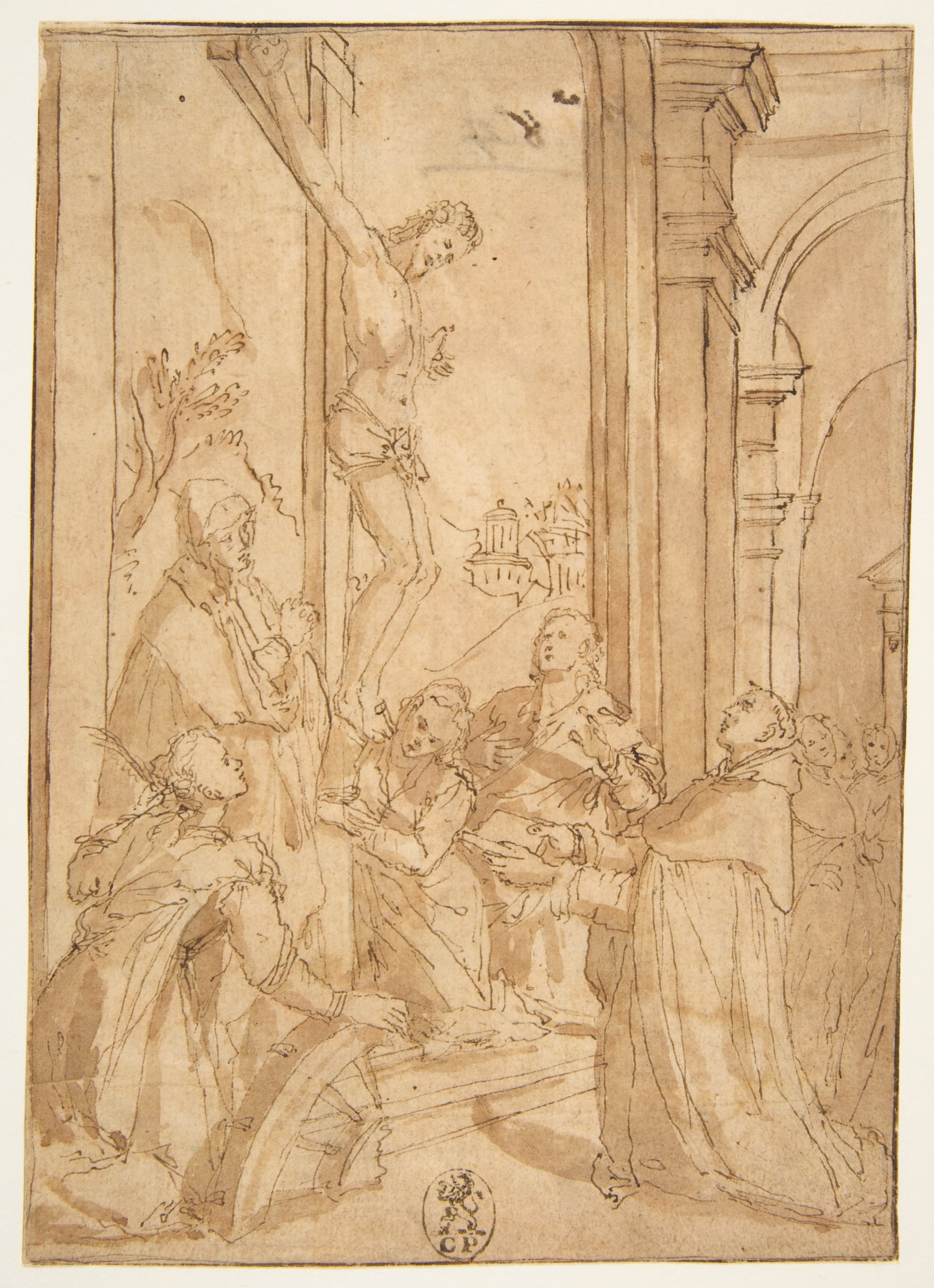 St. Thomas Aquinas Presenting His Work to the Crucified Christ