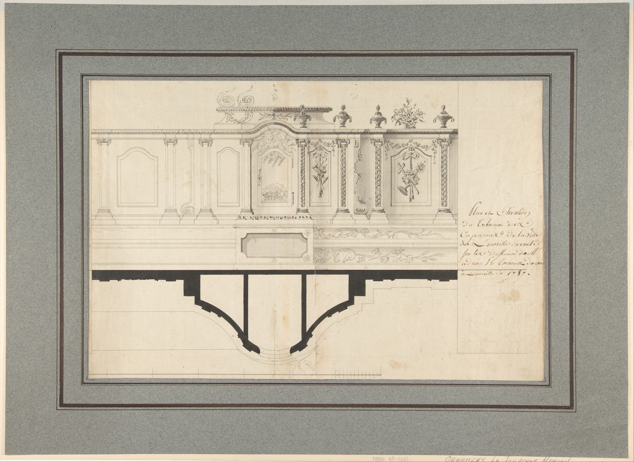Plan and Elevation of the Capuchin Tabernacle of Luneville