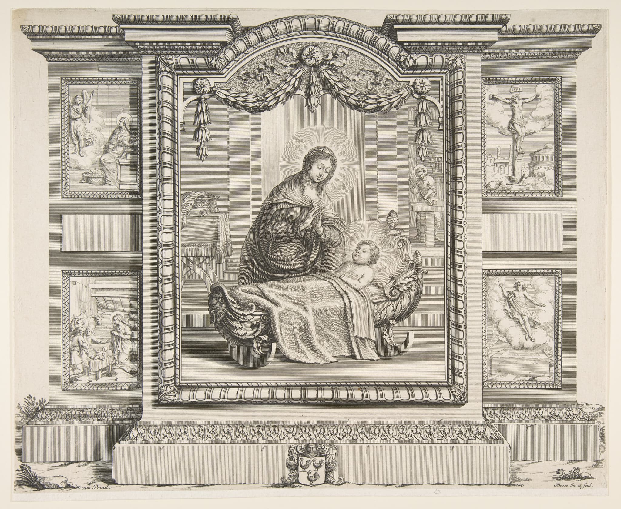 The Nativity with Scenes of The Annunciation, The Adoration of the Shepherds, The Crucifixion and The Resurrection
