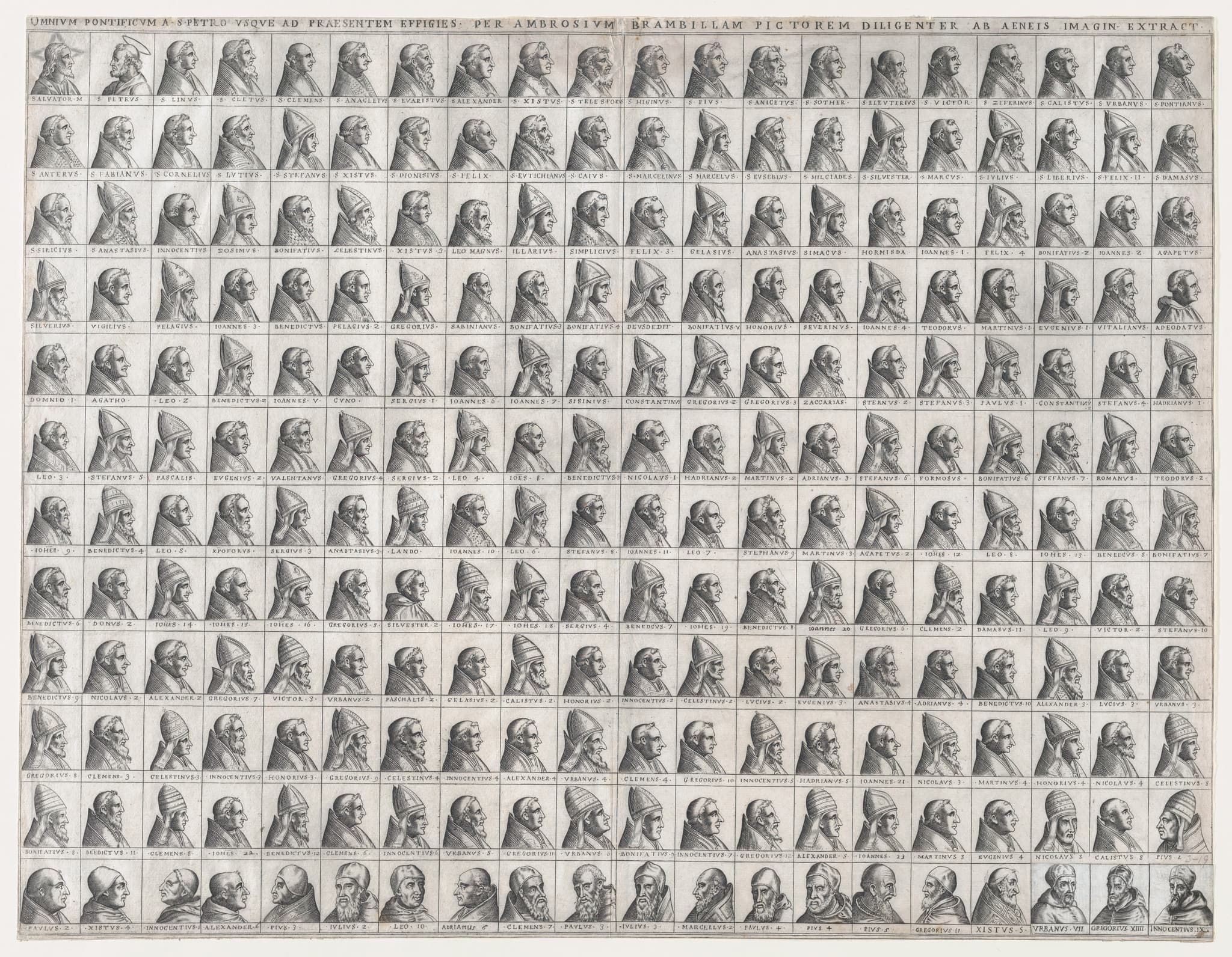 Small Portraits of the Popes from Christ to Innocent IX, from "Speculum Romanae Magnificentiae"