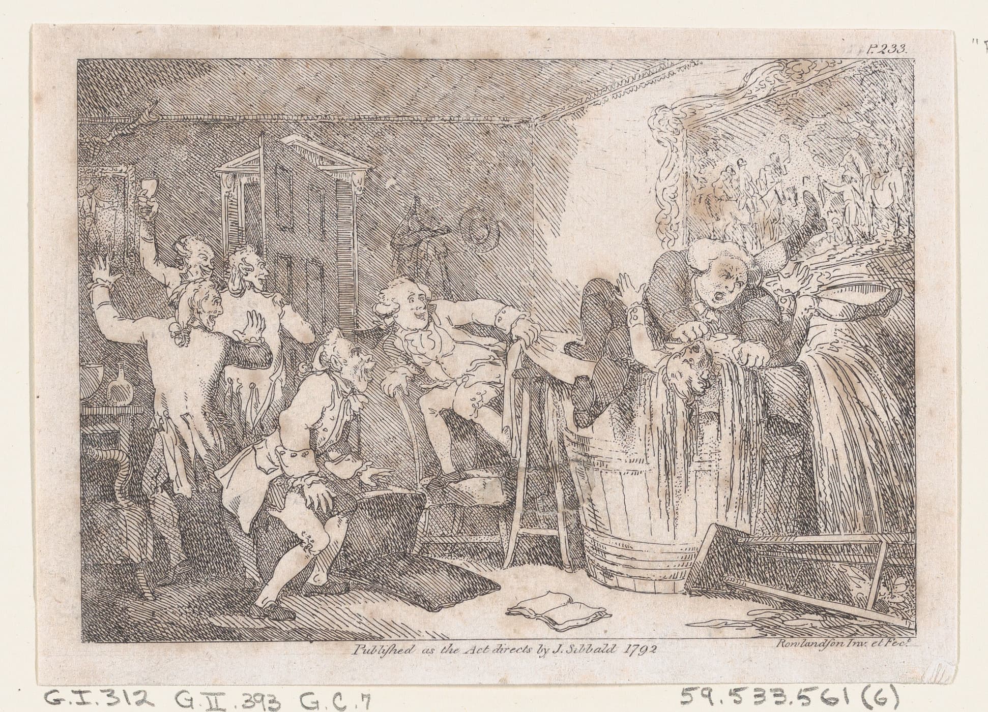 Parson Adams Betrayed into an Unhappy Dunking Scene, from "The Adventures of Joseph Andrews, and his friend Mr. Abraham Adams"