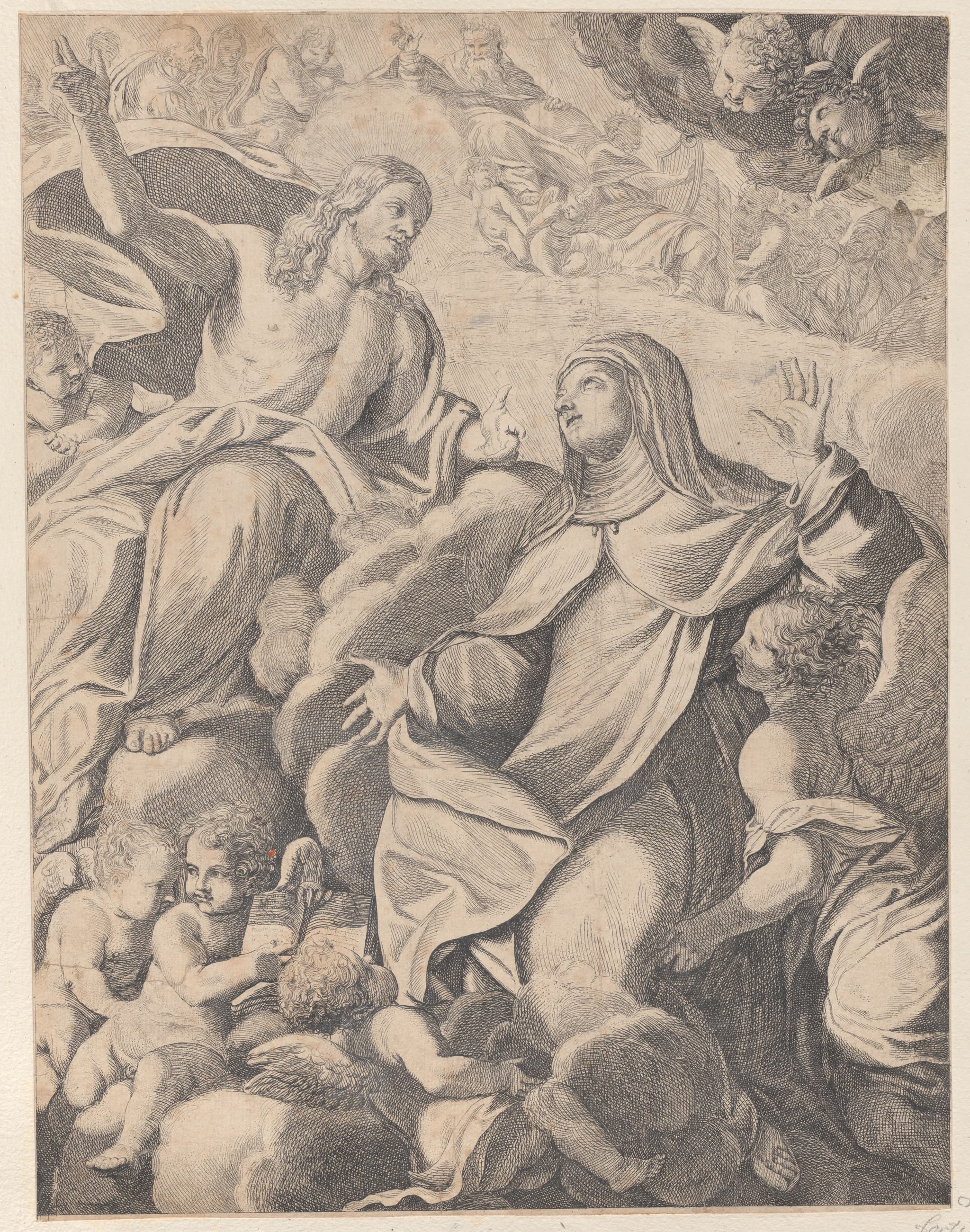 Christ receiving the Virgin in heaven