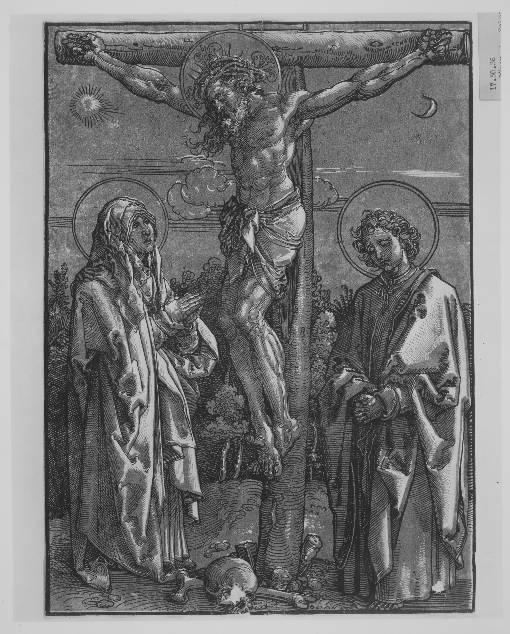 Christ on the Cross flanked by the Virgin and Saint John