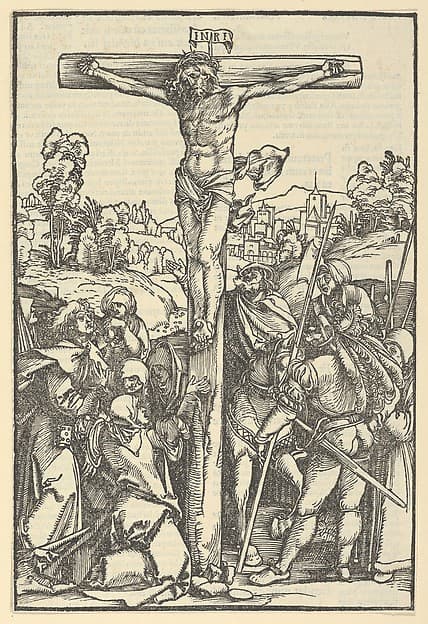 The Crucifixion, from Der beschlossen gart des rosenkranzes marie