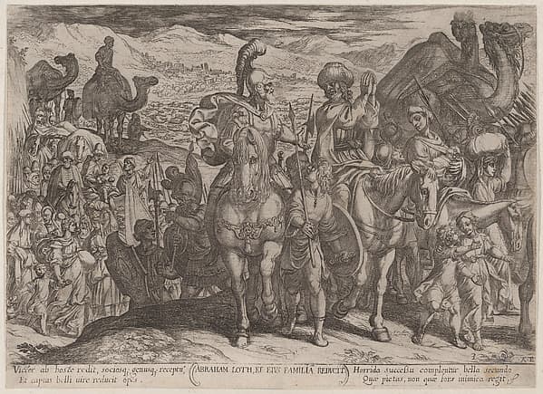 Plate 3: Abraham Taking Lot and His Family to His Own Land, from "The Battles of the Old Testament"