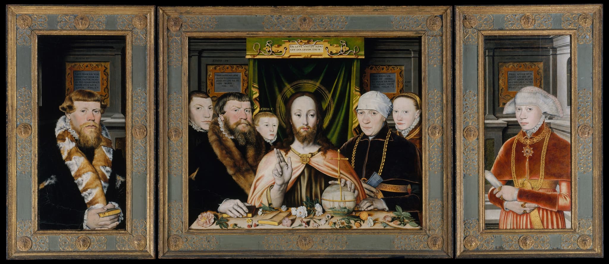 Christ Blessing, Surrounded by a Donor Family