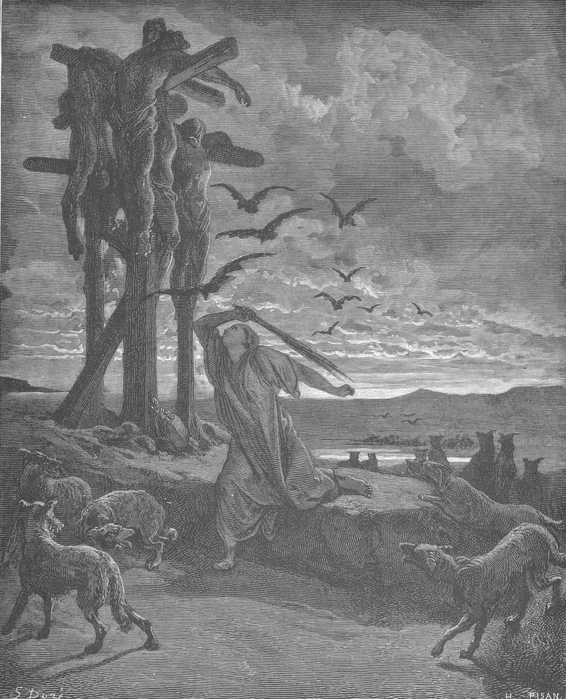 Rizpah's Kindness toward the Dead by Gustave Doré depicting 2 Samuel 21:10