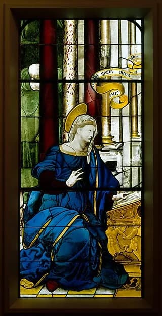 The Annunciate Virgin (one of a pair) by Anonymous depicting Luke 1