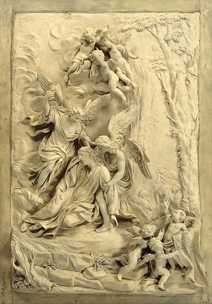 The Agony in the Garden by Massimiliano Soldani depicting Luke 22