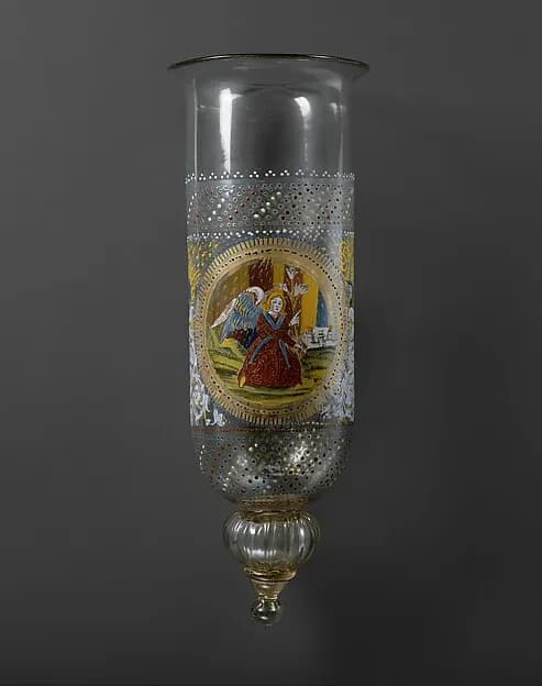 Sanctuary lamp (Cesendello) by Anonymous depicting Luke 1