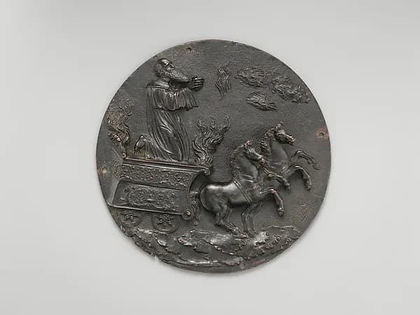 Elijah in the Fiery Chariot by Master of the Barbarigo Reliefs depicting 1 Kings 17