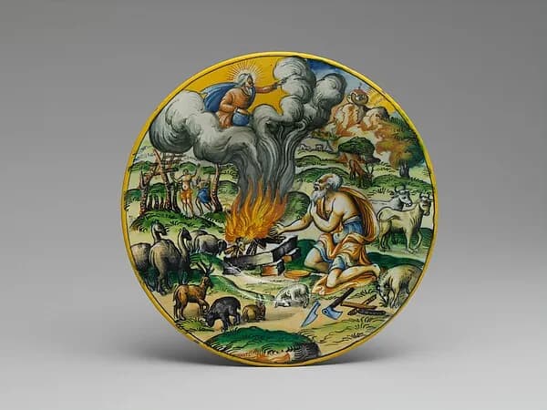 Sacrifice of Noah by Bernard Salomon depicting Genesis 7