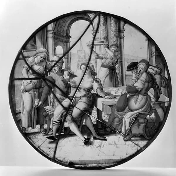 The Prodigal Son Feasting by Pieter Coecke van Aelst depicting Luke 15