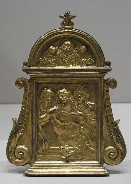 Pietà, with the Virgin, Saint John, and an angel by Moderno (Galeazzo Mondella) depicting Matthew 3