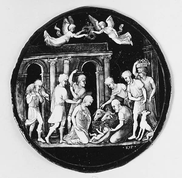 Adoration of the Shepherds by Master K.I.P. depicting Luke 2