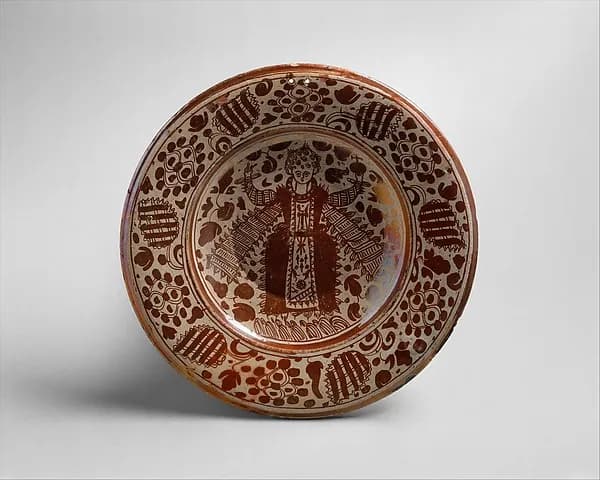 Dish with the Christ child by Anonymous depicting Luke 2