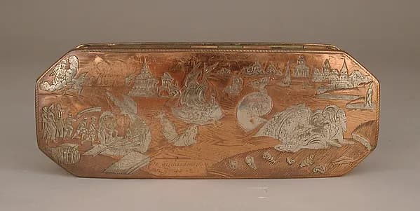 Tobacco box with scenes from life of Jonah by Anonymous depicting Jonah 2