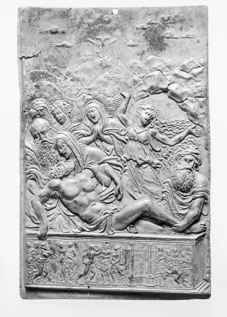The Entombment by Moderno (Galeazzo Mondella) depicting Matthew 27
