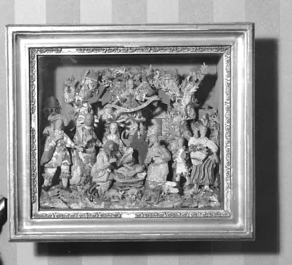 Nativity and The Adoration of the Shepherds by Anonymous depicting Luke 2