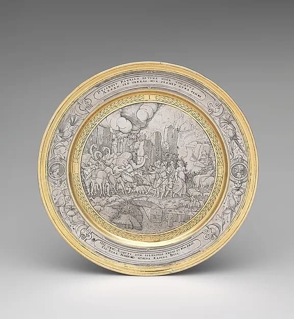 Abraham and Sarah's Journey through Canaan to Egypt by P.M. depicting Genesis 12