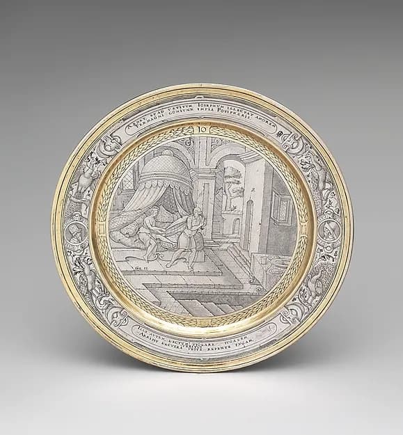 Joseph and Potiphar's wife by P.M. depicting Genesis 39