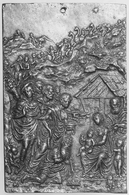 Adoration of the Magi by Moderno (Galeazzo Mondella) depicting Matthew 2