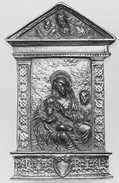 Madonna and Child with Saints by Moderno (Galeazzo Mondella) depicting Luke 2