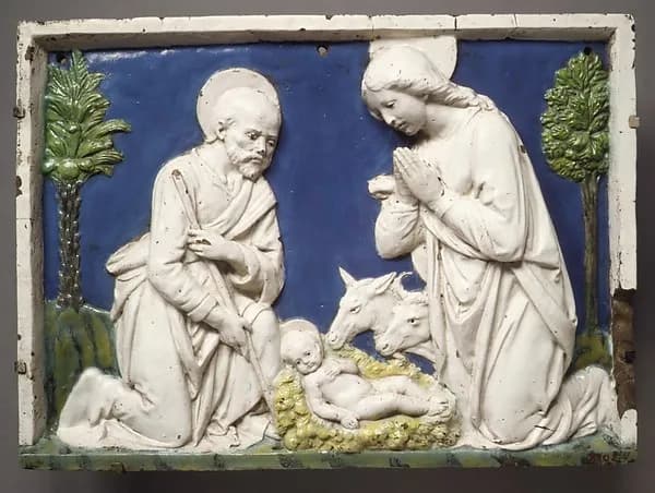 Nativity by Andrea della Robbia depicting Luke 2