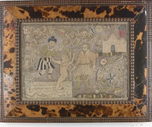 Cushion with Susanna and the Elders by Anonymous depicting Daniel 13