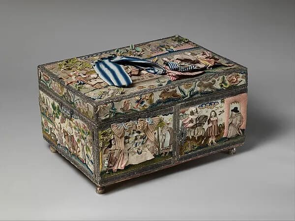 Cabinet with scenes from the Story of Esther by Anonymous depicting Esther 5