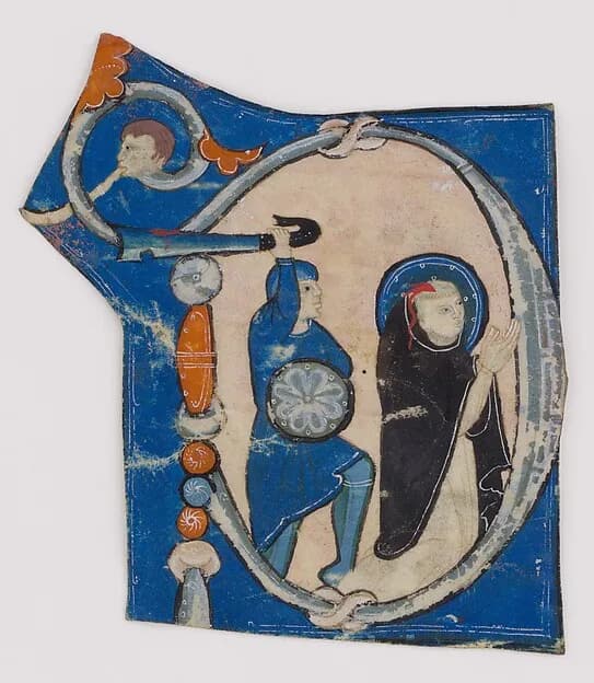 Initial P with the Martyrdom of Saint Peter Martyr by Anonymous depicting Acts 12