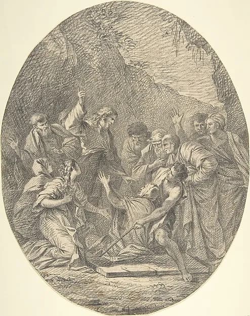Raising of Lazarus by Anonymous, German, 18th century depicting John 11