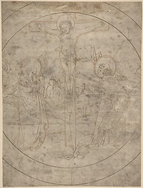 Crucifixion with the Virgin and St. John the Evangelist by Anonymous, German, 16th century depicting Matthew 27