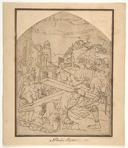 Christ Carrying the Cross by Wolfgang Huber depicting Mark 15