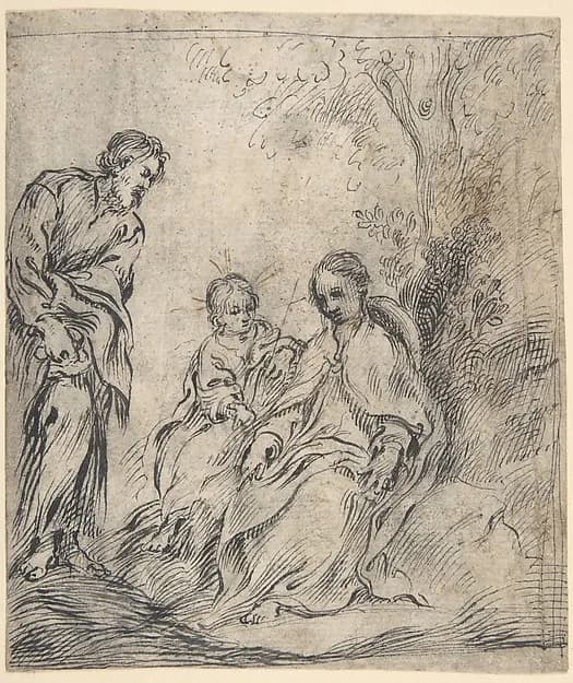 The Youthful Baptist with his Parents by Antonio del Castillo y Saavedra depicting Matthew 3