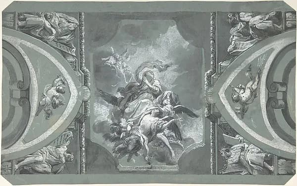 Study for the Decoration of a Vault by Carlo Alberto Baratta depicting Luke 1