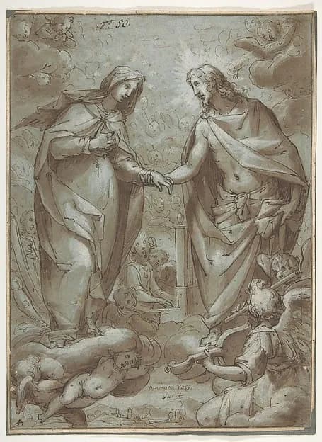 Christ Receiving the Virgin into Heaven by Giovanni Battista Paggi depicting Luke 1