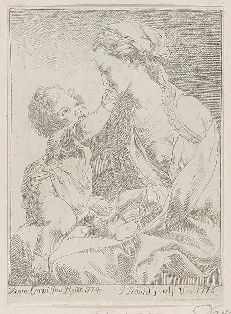 Virgin and Child by Giovanni David depicting Luke 2