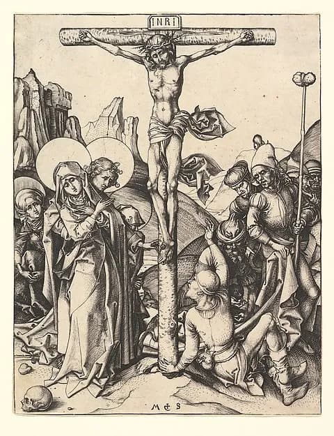 Crucifixion by Martin Schongauer depicting Matthew 27