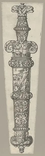 Design for a Dagger Sheath, with Cain and Abel by Heinrich Aldegrever depicting Genesis 4