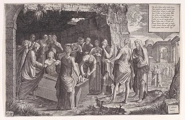 The Raising of Lazarus by Lambert Suavius depicting John 11