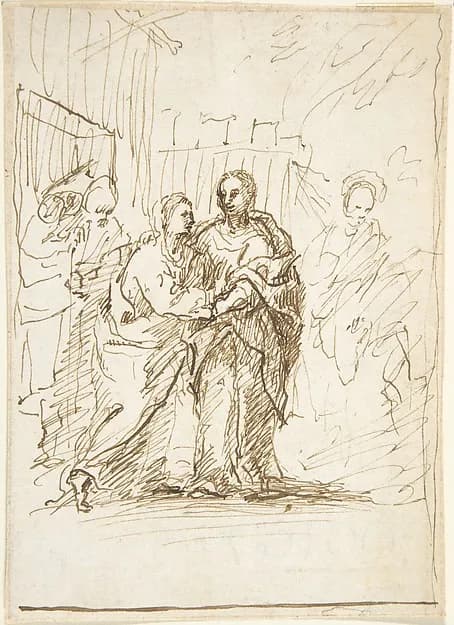Visitation by Pedro  Duque Cornejo depicting Luke 1
