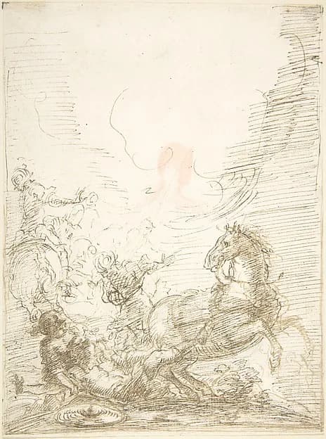 The Conversion of Saint Paul by Anonymous, Spanish, School of Seville, 17th century depicting Acts 9