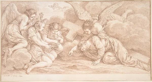 Christ Falling under the Cross by Charles Nicolas Cochin II depicting John 1